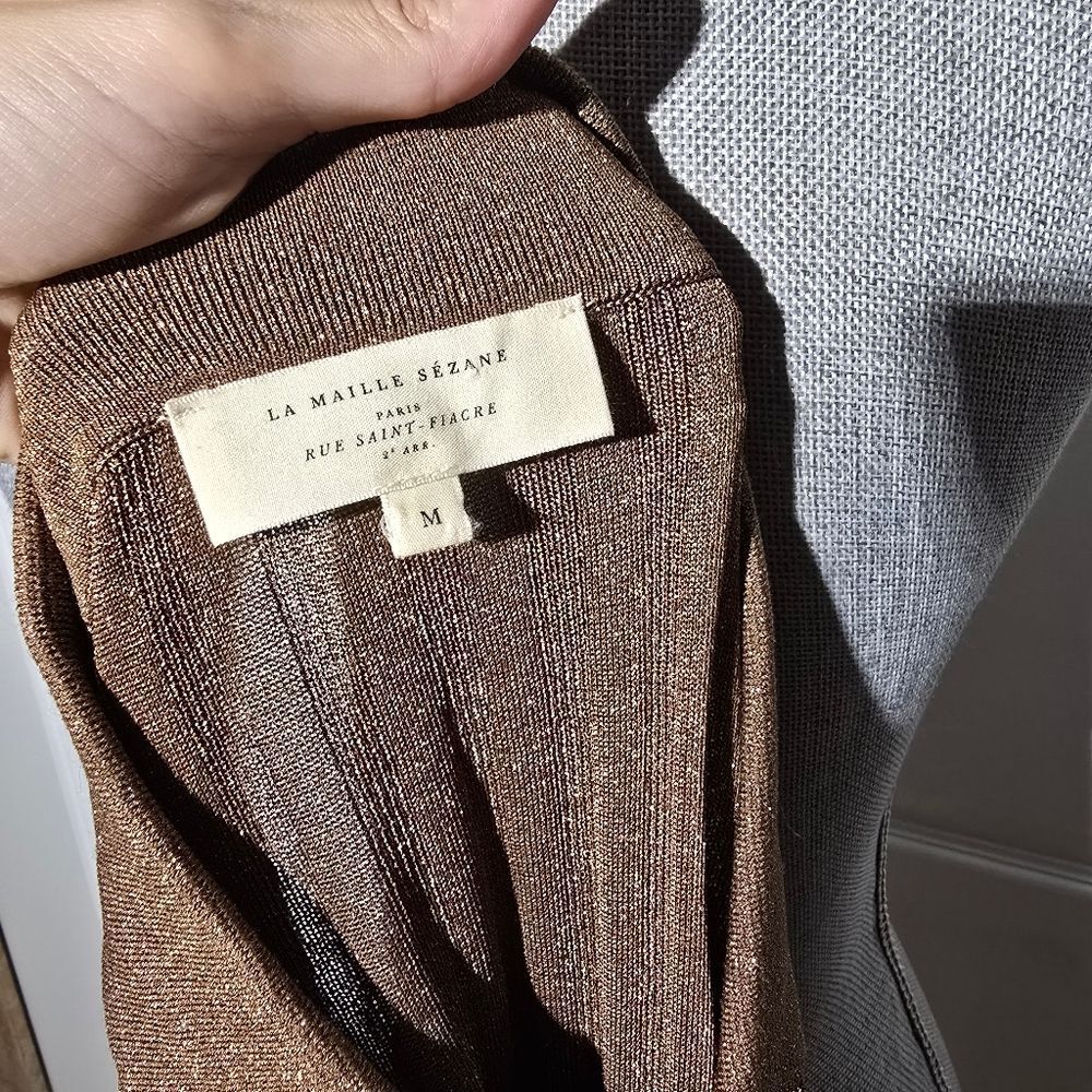 Sezane Brown Ribbed Cardigan - Picture 5 of 5